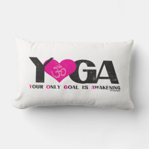 White Pink Black YOGA Acronym Personalised Gift Lumbar Cushion