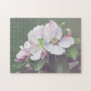 White Pink Blossom Blooming Apple Tree Jigsaw Puzzle