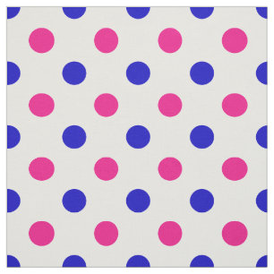 White Pink Blue Polka Dot Pattern Fabric