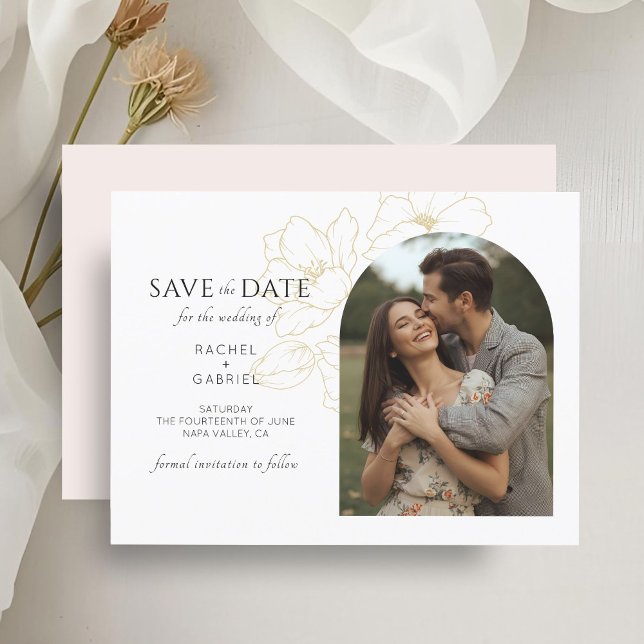 White & Pink | Boho Floral Wedding Save the Date (Creator Uploaded)
