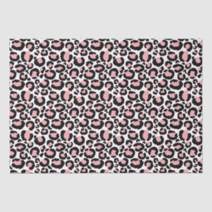 White Pink Cheetah Print Tissue Paper