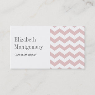 White & Pink Chevron Professional Business Card