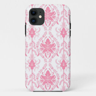 white pink damask pattern iPhone 11 case
