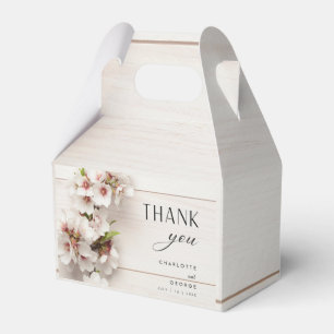 White Pink Floral   Wedding Favour Box