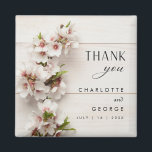 White Pink Floral | Wedding Favour Magnet<br><div class="desc">We designed these white pink floral | wedding favour magnet to your beutiful wedding. You can change the text,  with the name of bride and groom,  easily personalise and customisable</div>