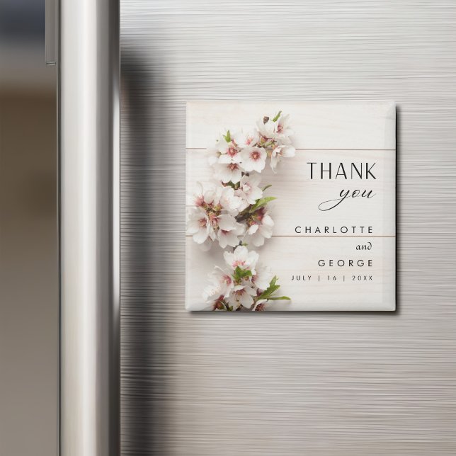 White Pink Floral | Wedding Favour Magnet (Creator Uploaded)