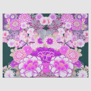 WHITE PINK FLOWERS Peony,Roses Japanese Floral Tissue Paper