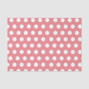 White & Pink Large Medium Polka Dot Party Tissue Paper