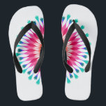 White/Pink Lotus Flower Thongs<br><div class="desc">It is Fun,  custom wedding flip flops with white and pink lotus flower.</div>