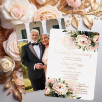 White |Pink Peonies 70th Wedding Anniversary Party