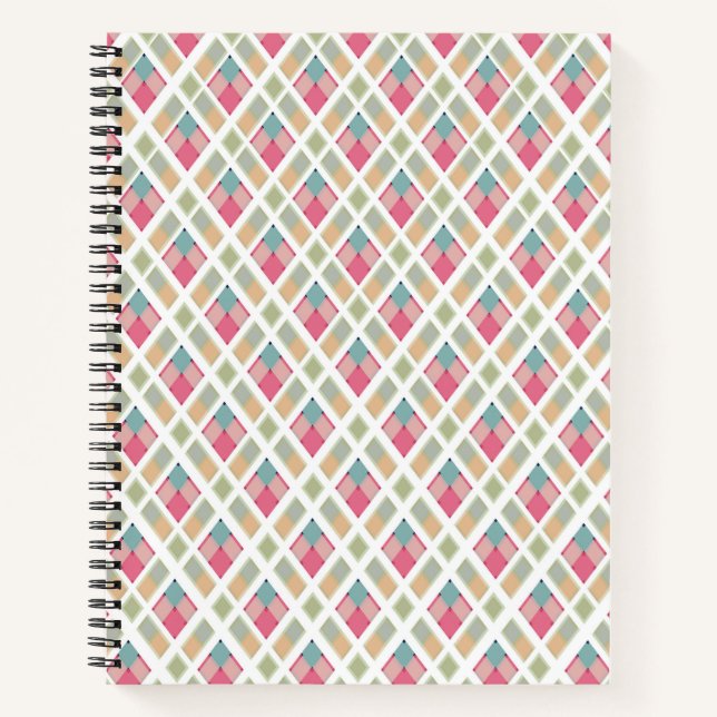 White pink plaid notebook (Front)