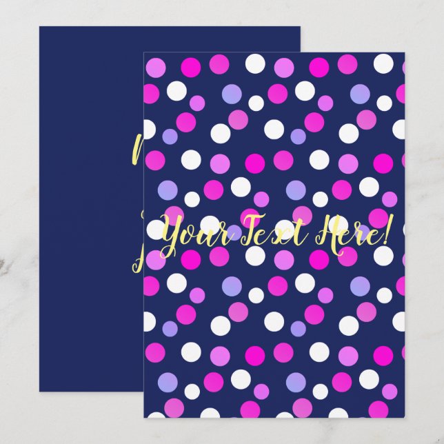 White Pink Purple Blue Circles Balls Invitation (Front/Back)