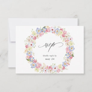 White Pink & Purple Floral w Meal RSVP