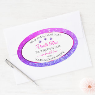White Pink Purple Glitter Product Labels Jewels