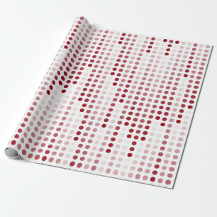 White Pink Red Polka Dots Matrix patterned Wrapping Paper