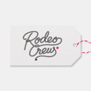 White Pink Rodeo Crew Bachelorette Party Gift Tags