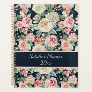 White & Pink Roses with Quote Personalized Planner