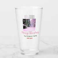White pink snow merry Christmas add family name da