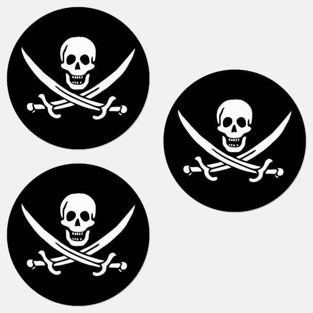 White, Pirate Flag Calico Jack, Skull & Cutlass  (Group)