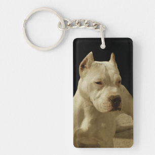 White Pitbull Key Ring