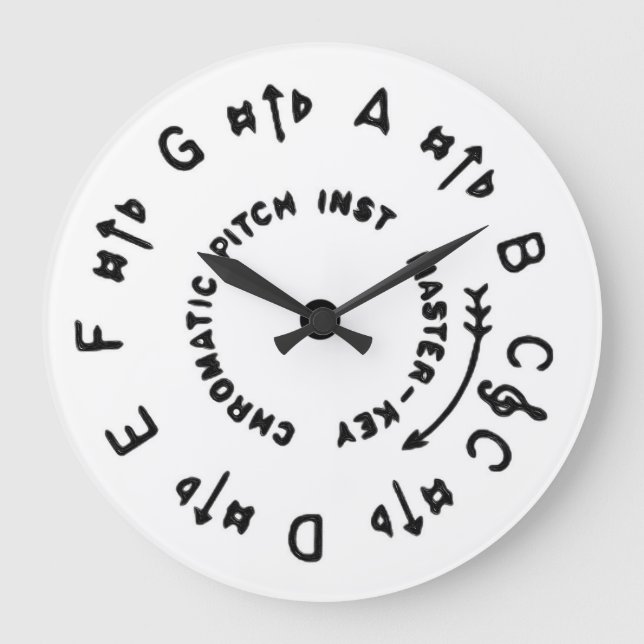 White Pitch Pipe Large Clock (Front)
