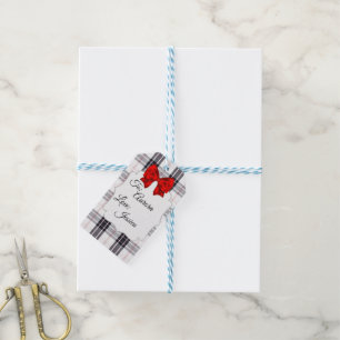 White Plaid gift tag