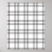 White Plaid Tartan With Black Lines