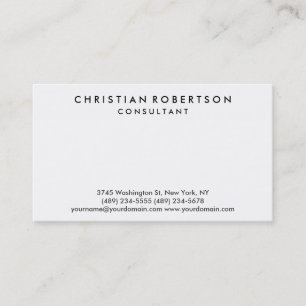 White Plain Modern Consultant Business Card