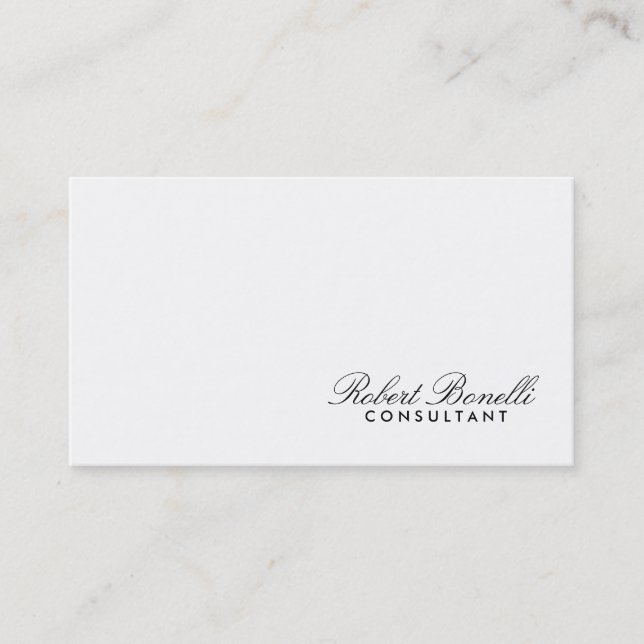White Plain Modern Consultant Business Card (Front)