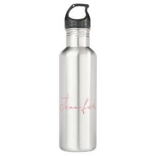 White Plain Modern Handwriting Your Name 710 Ml Water Bottle