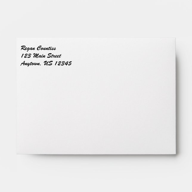White Plain Simple A6 4x6 Return Address Envelopes (Front)