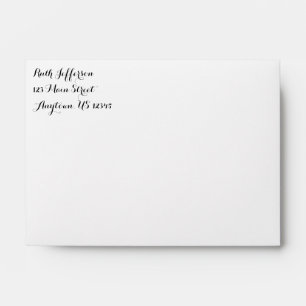 White Plain Simple A6 4x6 Return Address Envelopes