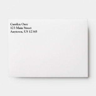 White Plain Simple A6 4x6 Return Address Envelopes