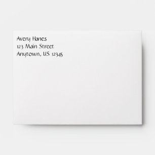 White Plain Simple A6 4x6 Return Address Envelopes