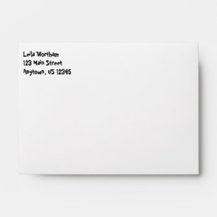 White Plain Simple A6 4x6 Return Address Envelopes
