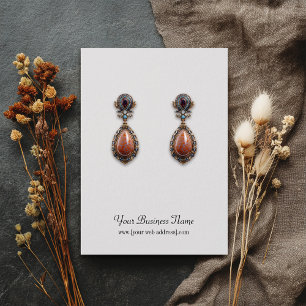 White Plain Simple Custom Earring Card