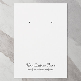 White Plain Simple Custom Earring Card