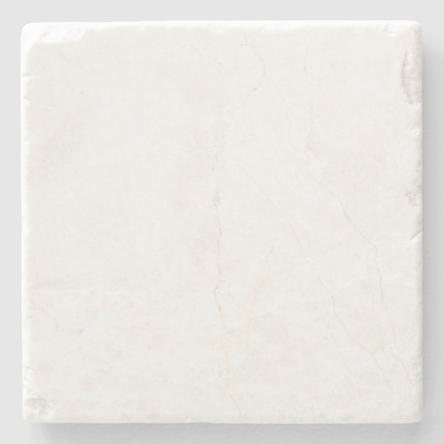 White Plain solid colour  Stone Coaster (Front)