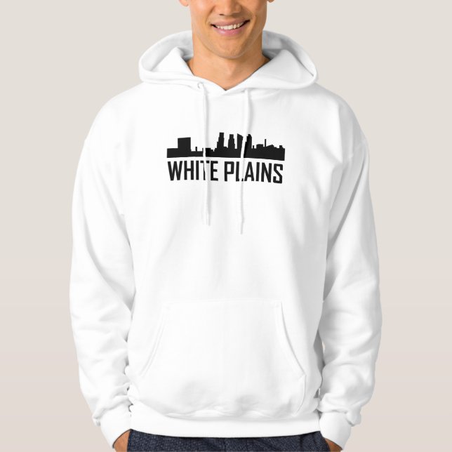White Plains New York City Skyline Hoodie (Front)