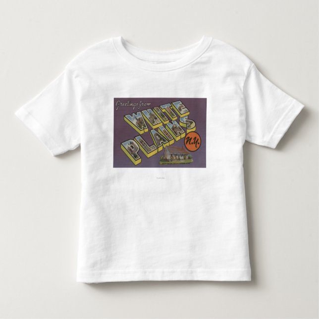 White Plains, New York - Large Letter Scenes Toddler T-Shirt (Front)