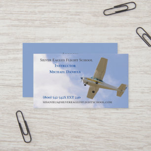 White Plane Flight School Instructor Pilot  Business Card
