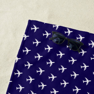White Planes on Dark Blue Towel for a Pilot