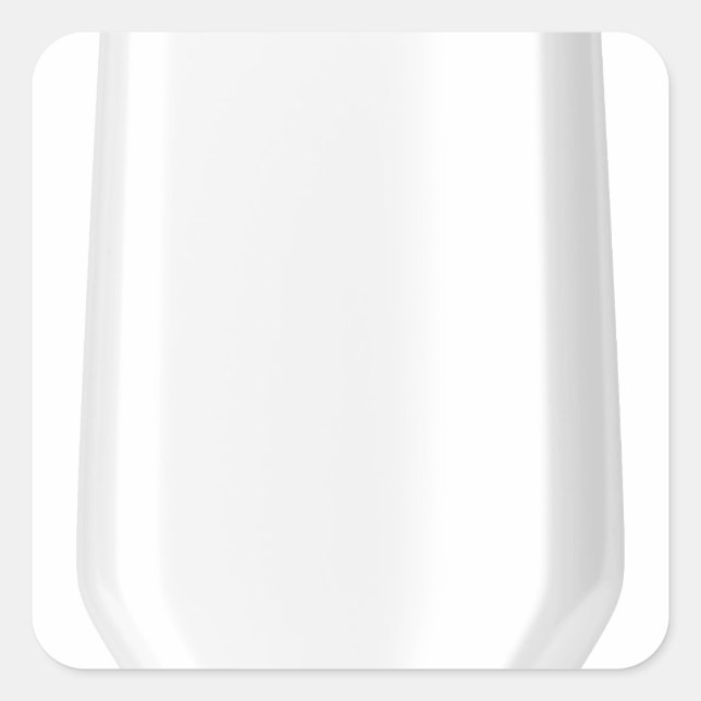 White plastic bottle for shampoo square sticker (Front)