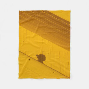 White plastic panel fleece blanket