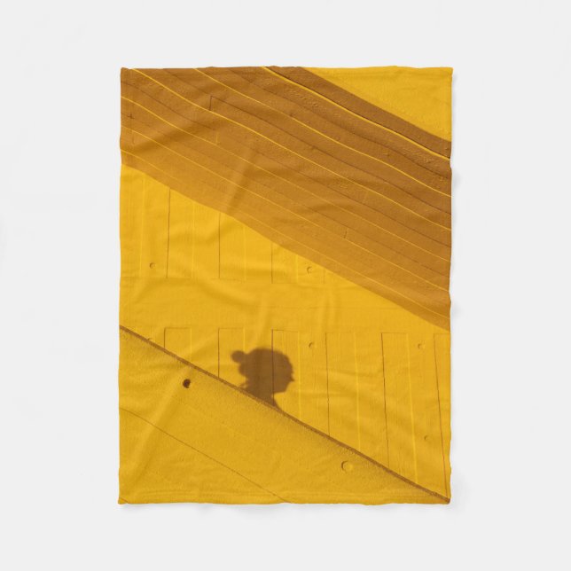 White plastic panel fleece blanket (Front)