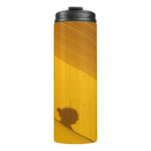 White plastic panel thermal tumbler