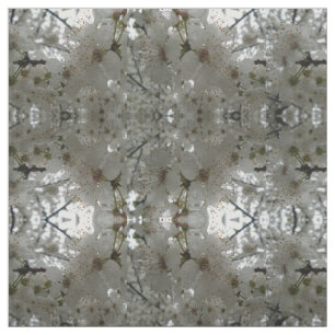White Plum Flower Fabric