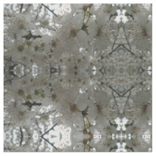 White Plum Flower Fabric
