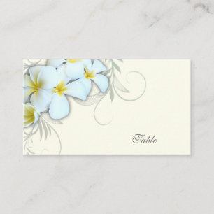 White Plumeria Blank Escort Cards