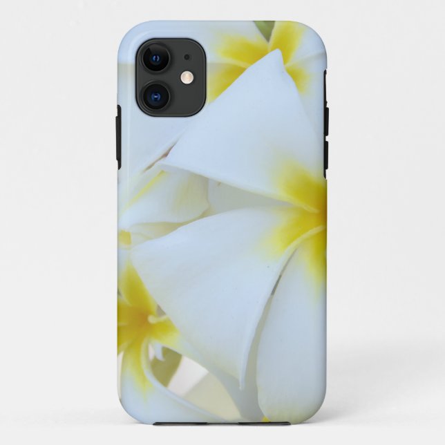 White Plumeria Flowers Case-Mate iPhone Case (Back)